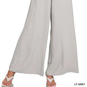Zenana Relaxed Fit Elastic Waisted Wide Leg Pants